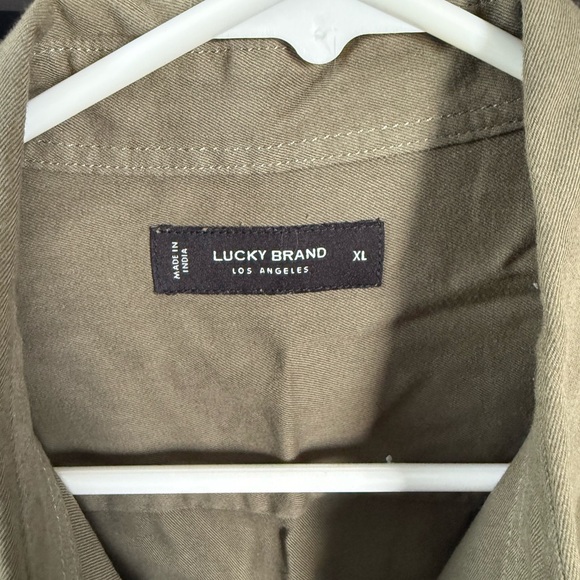 Lucky Brand Men’s Olive Green Long Sleeve Button-Up Shirt size XL - Picture 2 of 2
